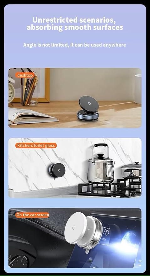 Vaccum Magnetic Mobile Holders | Hands Free Suction Cup with 360° Adjustable Phone Holder