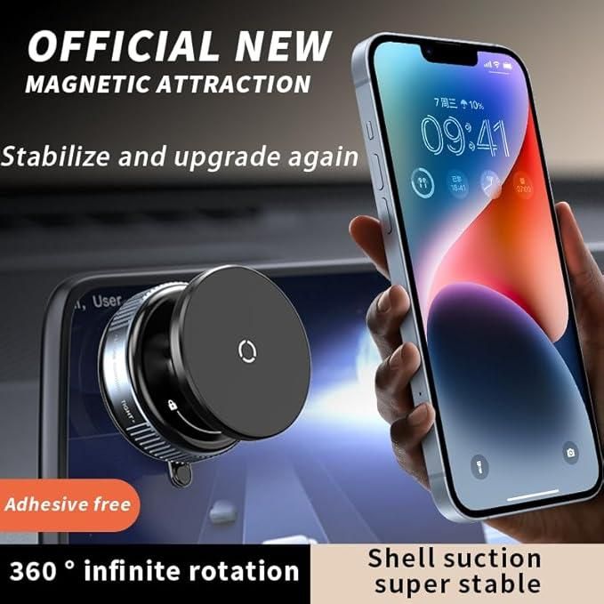 Vaccum Magnetic Mobile Holders | Hands Free Suction Cup with 360° Adjustable Phone Holder