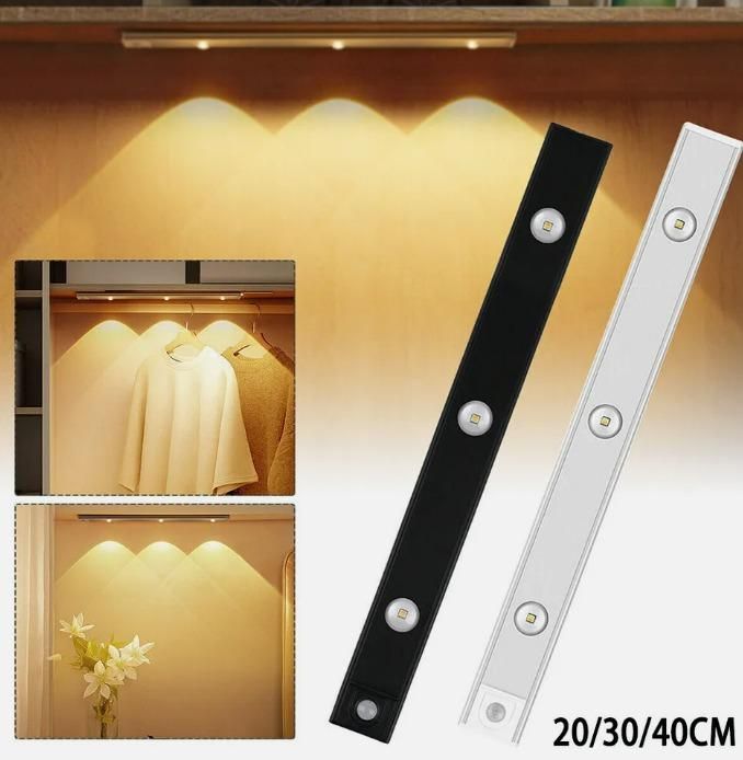 LED PIR motion sensor cabinet light with USB rechargeable