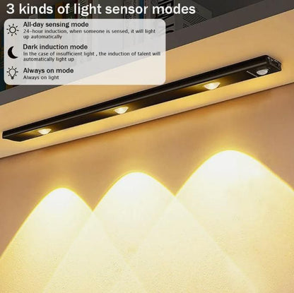 LED PIR motion sensor cabinet light with USB rechargeable