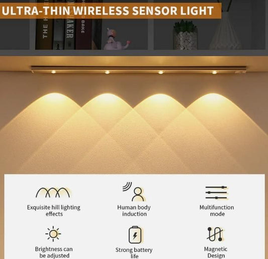 LED PIR motion sensor cabinet light with USB rechargeable